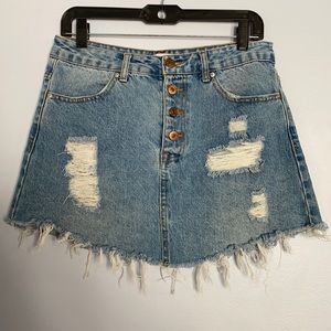 Forever 21 Distressed Denim Mini Skirt - Size 28